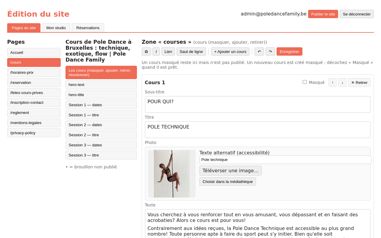 La collection des cours dans l'administration
