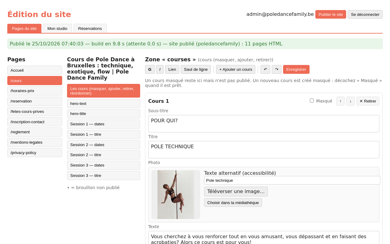 Enregistrement puis publication