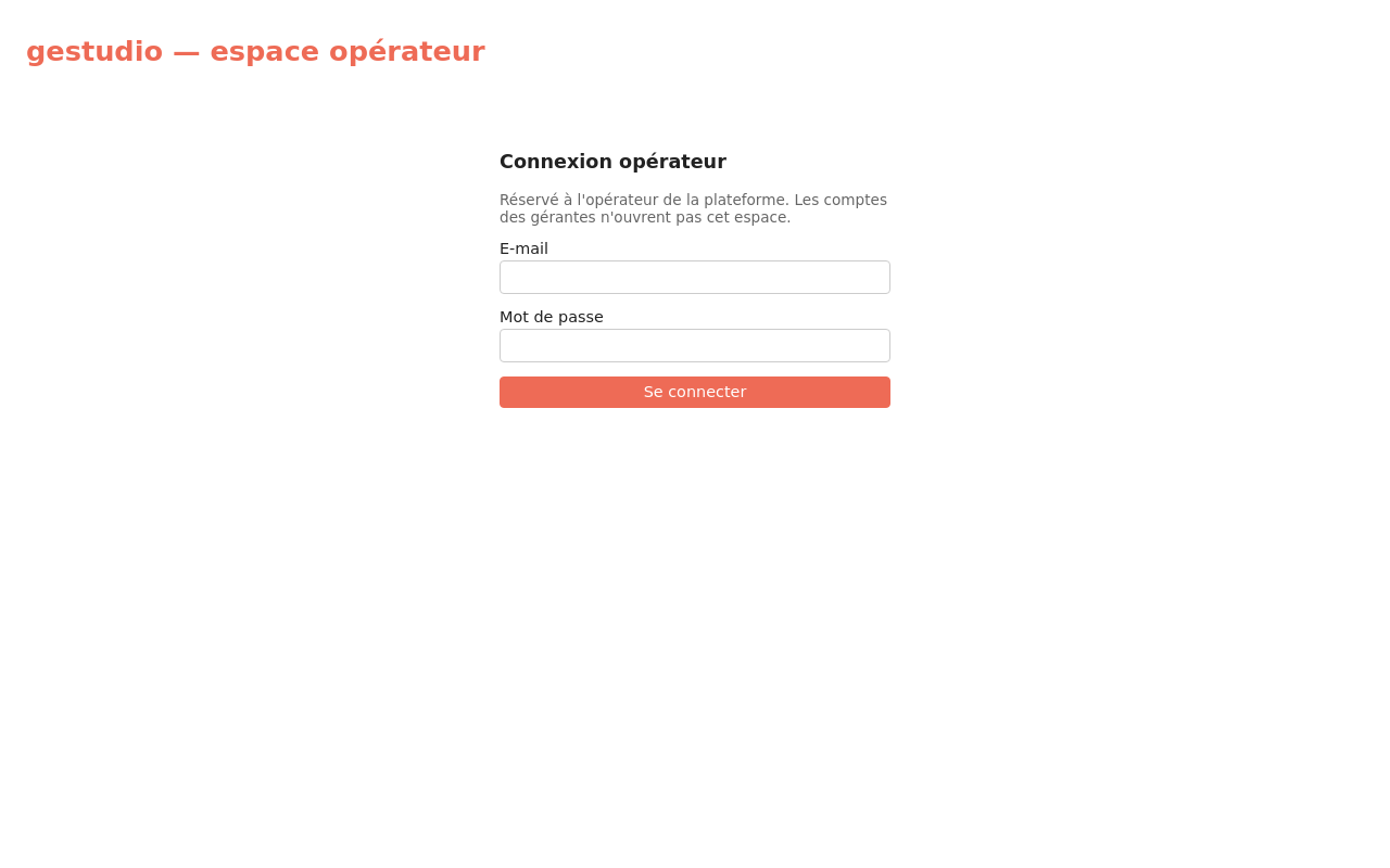 L'espace opérateur demande une connexion, même avec une session de gérante